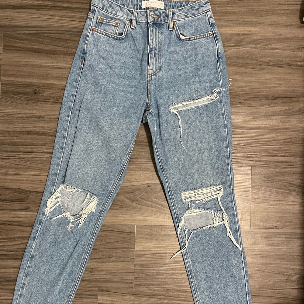 Topshop Ripped Mom Jeans - Picture 2 of 4